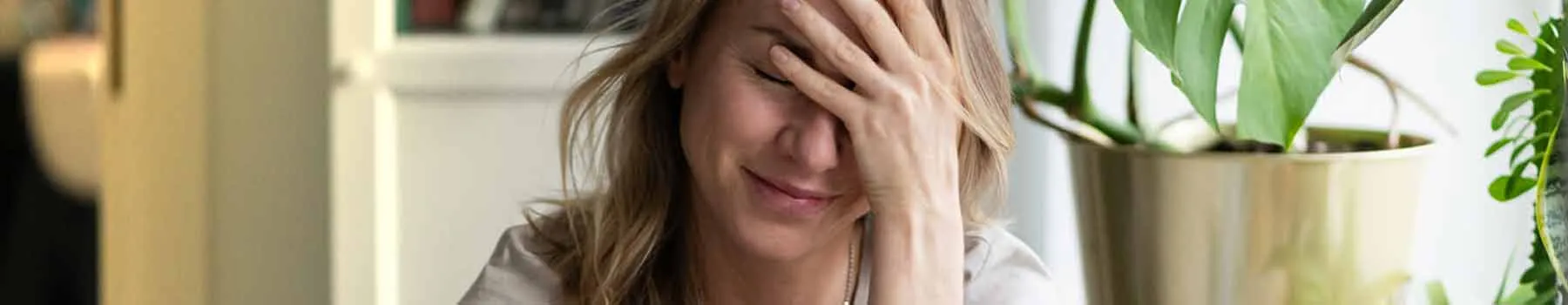 hormonal imbalance losing my mind. women with hand to head