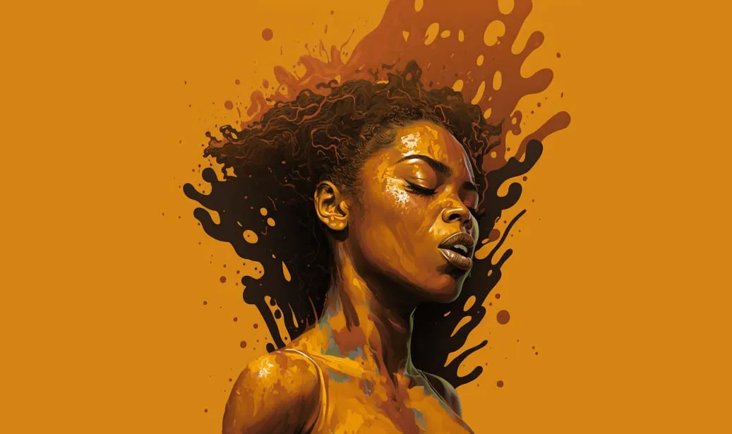 Illustration of a woman experiencing a hot flash
