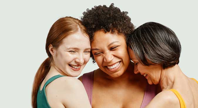diverse happy women